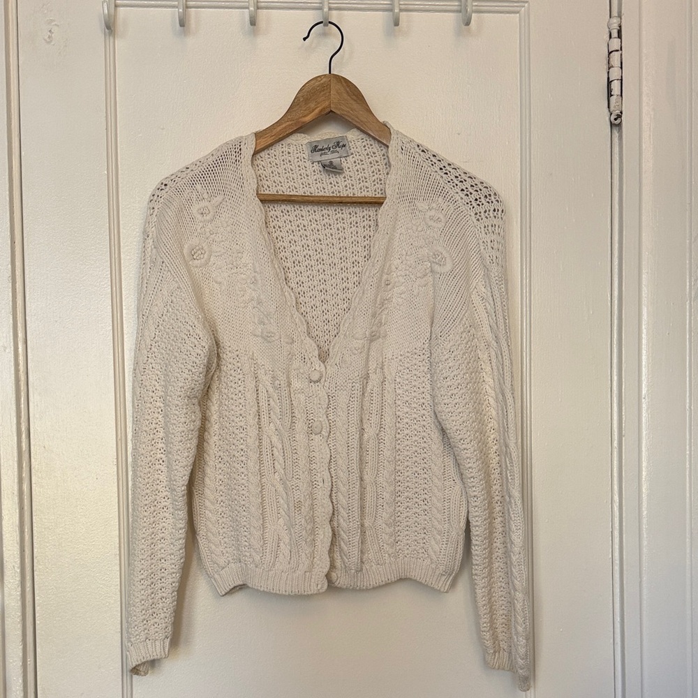 Women's Cream Cardigan Sweater